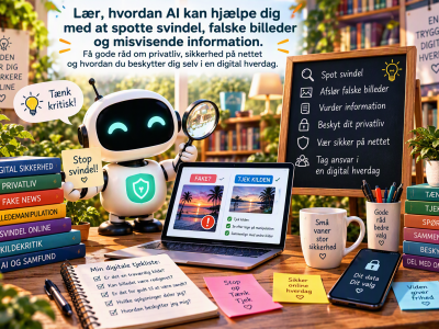 "Lille robot, der gerne vil hjælpe med at opdage svindel."
