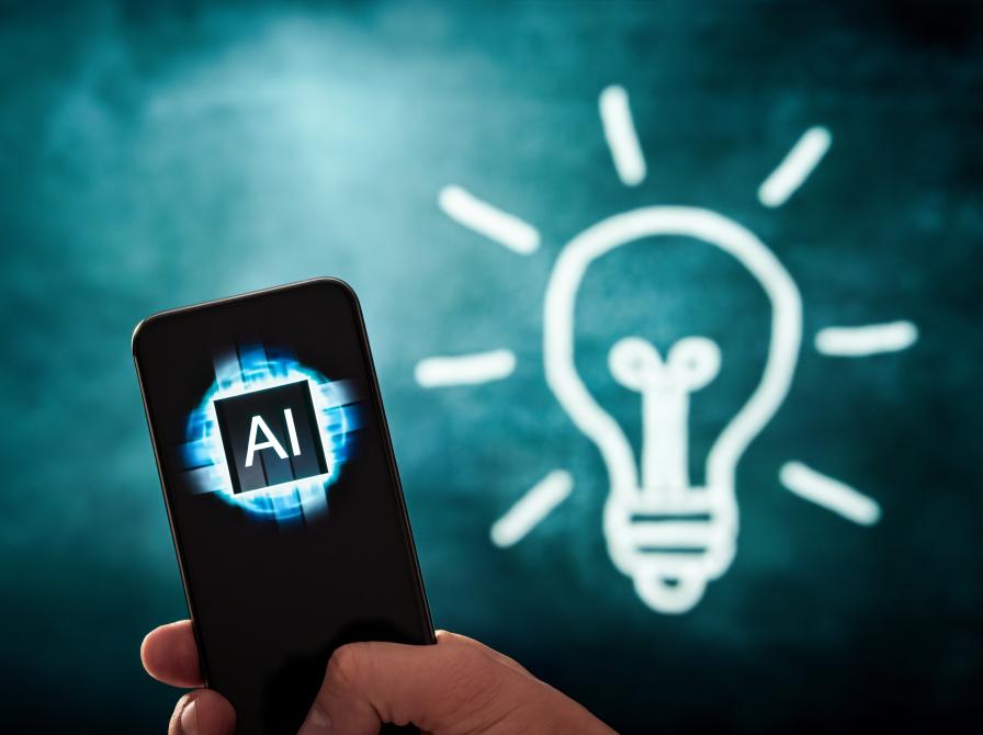 Telefon og en lyspære