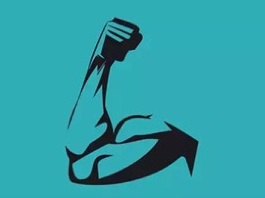 En bøjet arm, der viser muskler.