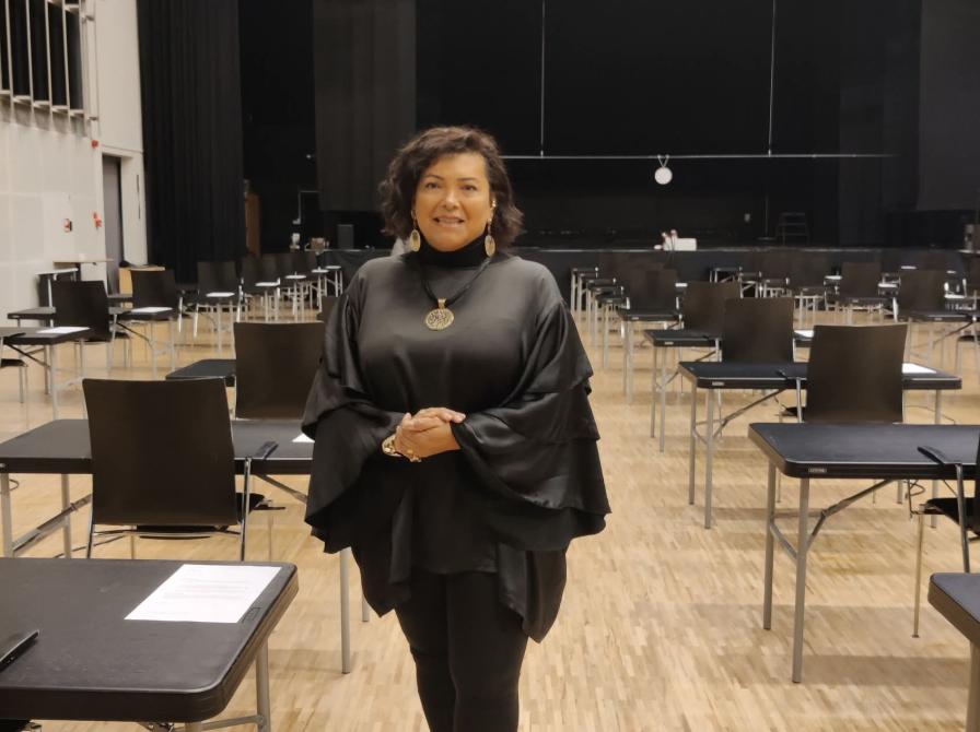 Lizethe Söderlind i auditorium.