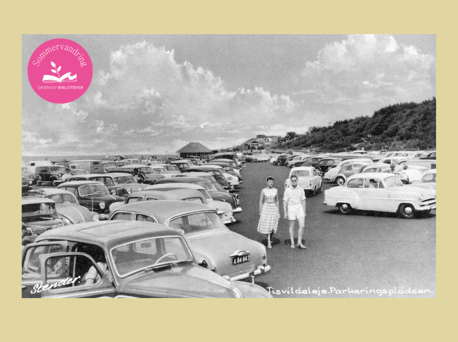 Gammelt foto af p-pladsen i Tisvilde. Foto er fra 1960.