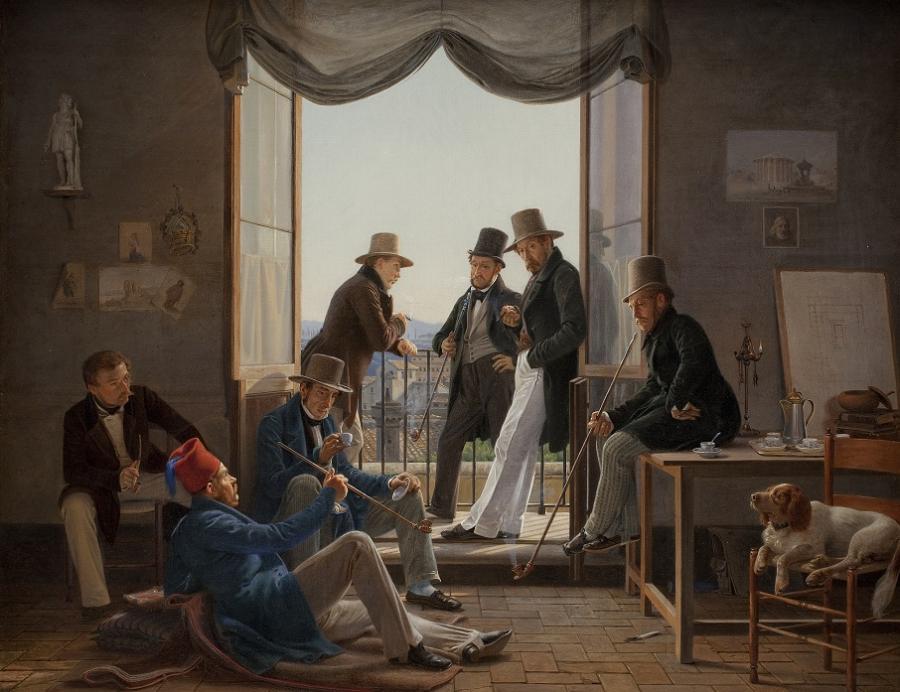 Et selskab af danske kunstnere i Rom, 1837 Constantin Hansen